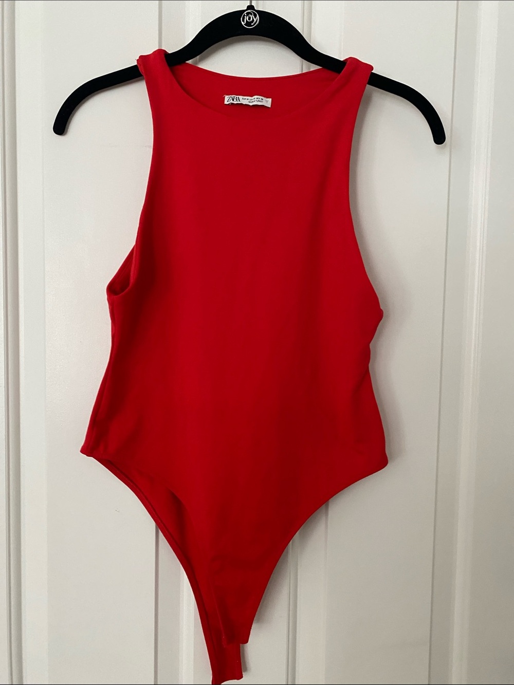 Zara Red Sleeveless One-Piece Bodysuit